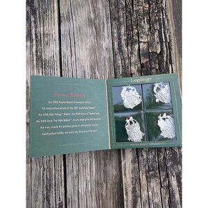 4 Longaberger Pewter‎ Baskets 1998, 1999, 2000, 2002 Christmas Ornaments 77455